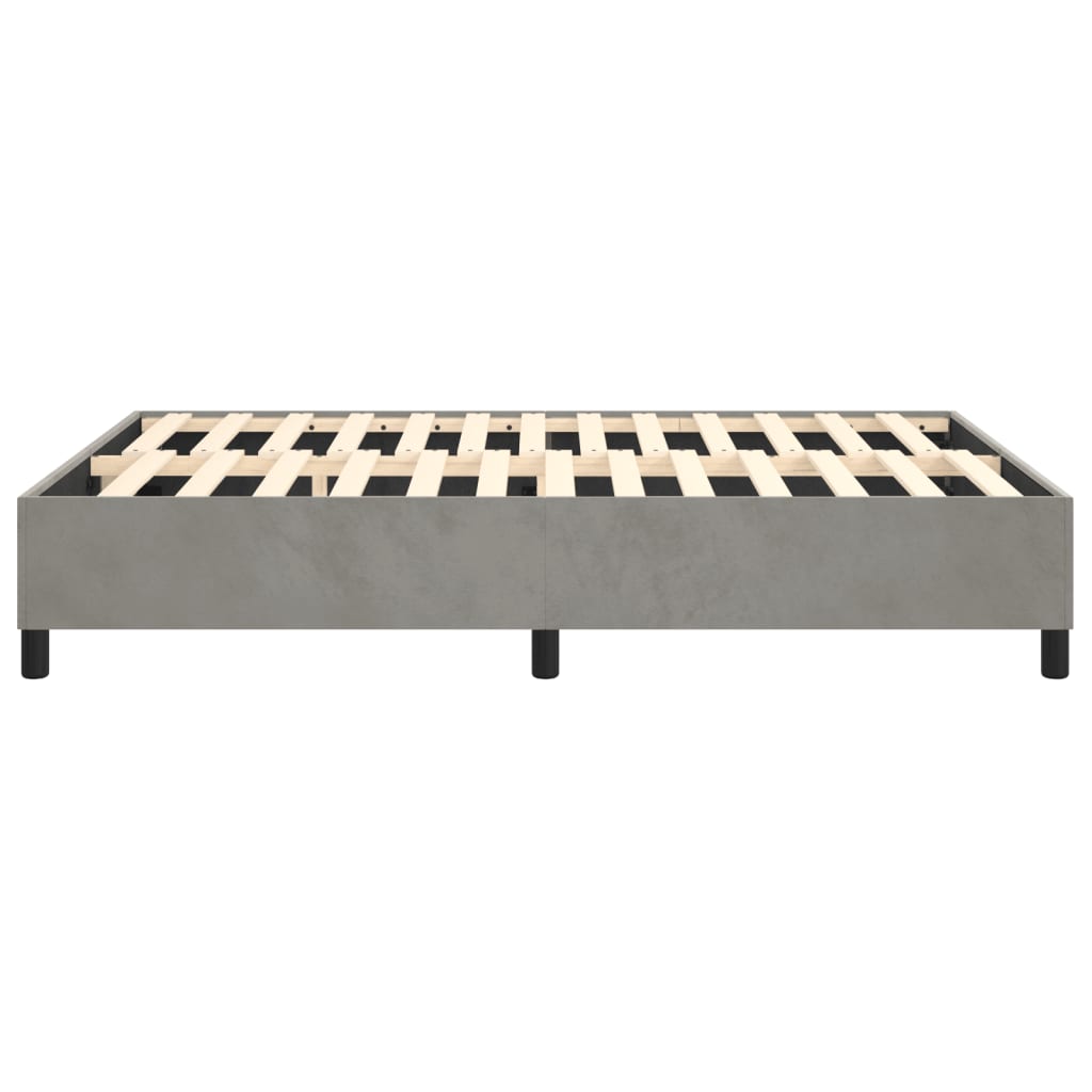 Box Spring Bed Frame Light Grey Full Velvet (US Only)