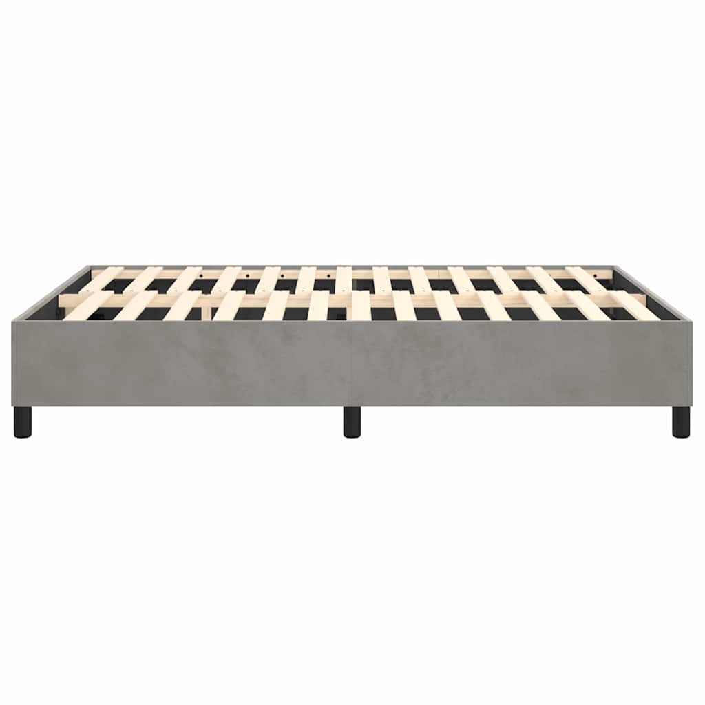 Box Spring Bed Frame Light Grey Full Velvet