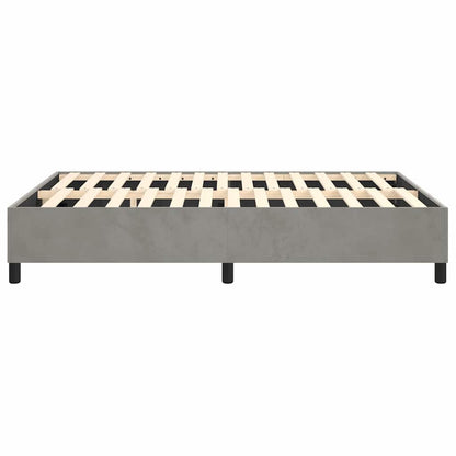 Box Spring Bed Frame Light Grey Full Velvet