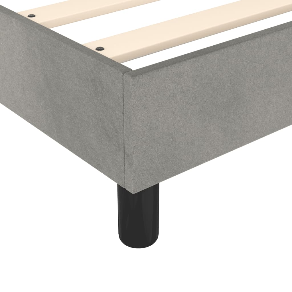 Box Spring Bed Frame Light Grey Full Velvet (US Only)