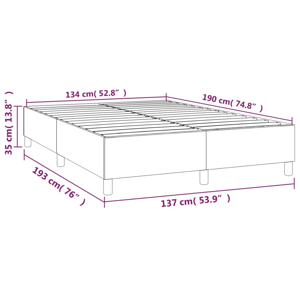 Box Spring Bed Frame Light Grey Full Velvet (US Only)