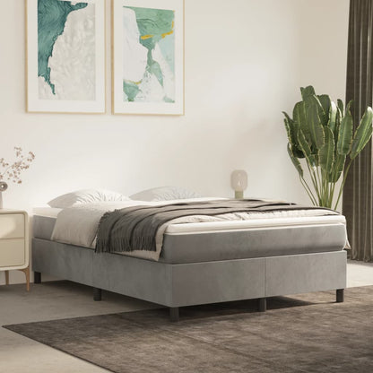 Box Spring Bed Frame Light Grey Full Velvet (US Only)