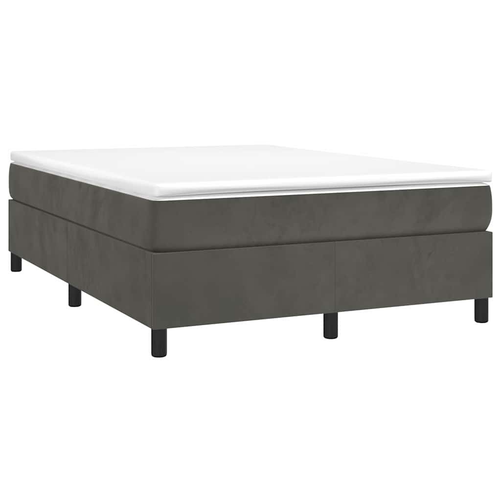 Box Spring Bed Frame Dark Grey Velvet