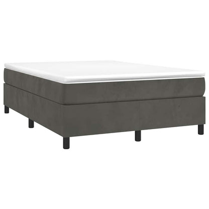 Box Spring Bed Frame Dark Grey Velvet