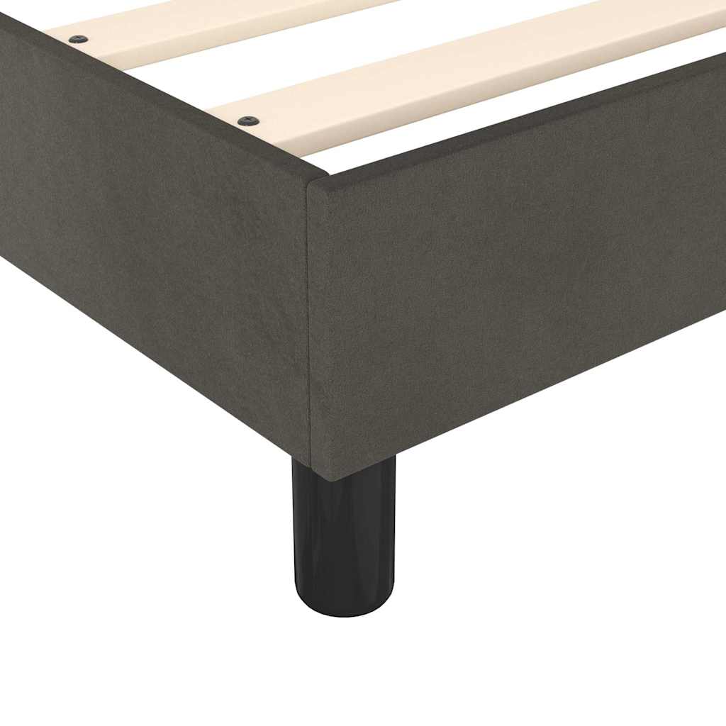 Box Spring Bed Frame Dark Grey Velvet