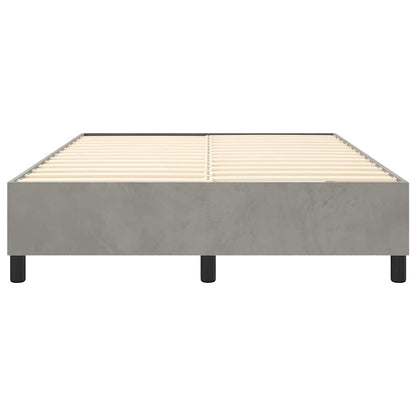 Box Spring Bed Frame Light Grey Queen Velvet