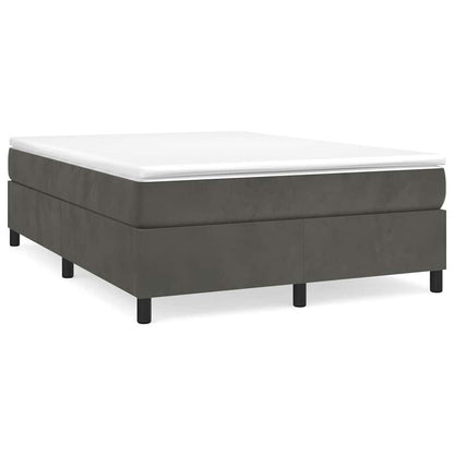 Box Spring Bed Frame Dark Grey Queen Velvet