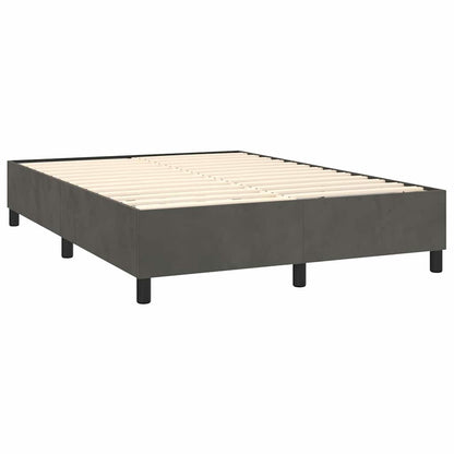 Box Spring Bed Frame Dark Grey Queen Velvet