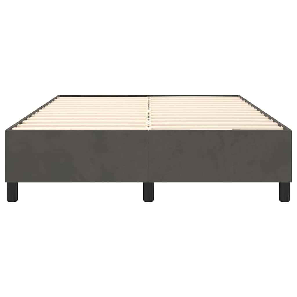 Box Spring Bed Frame Dark Grey Queen Velvet