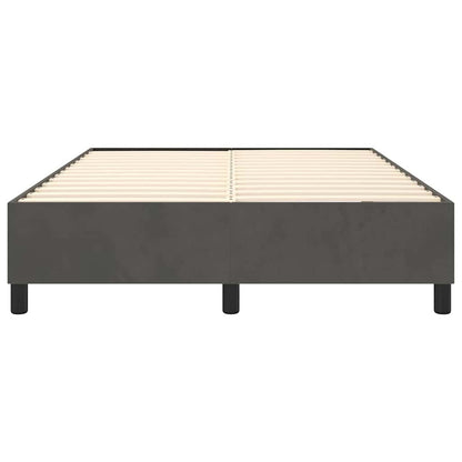 Box Spring Bed Frame Dark Grey Queen Velvet