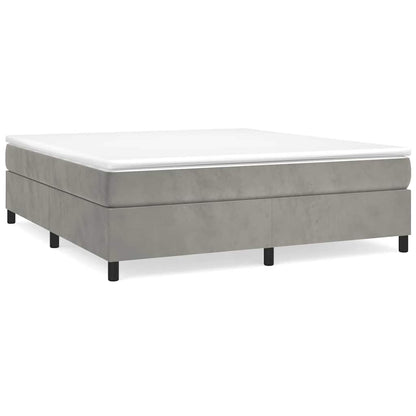 Box Spring Bed Frame Light Grey King Velvet