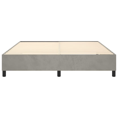 Box Spring Bed Frame Light Grey King Velvet (US Only)