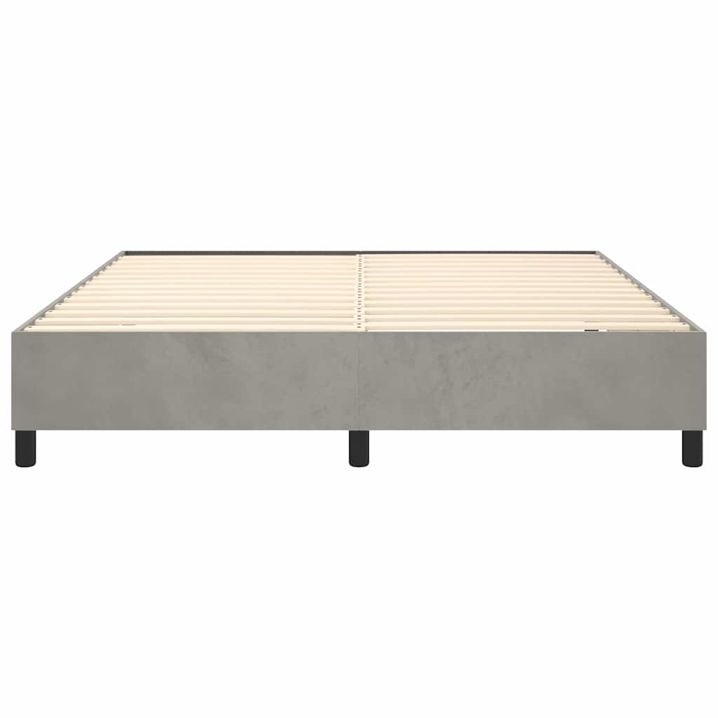 Box Spring Bed Frame Light Grey King Velvet