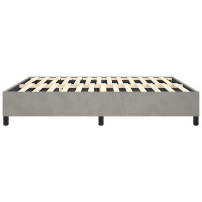 Box Spring Bed Frame Light Grey King Velvet (US Only)