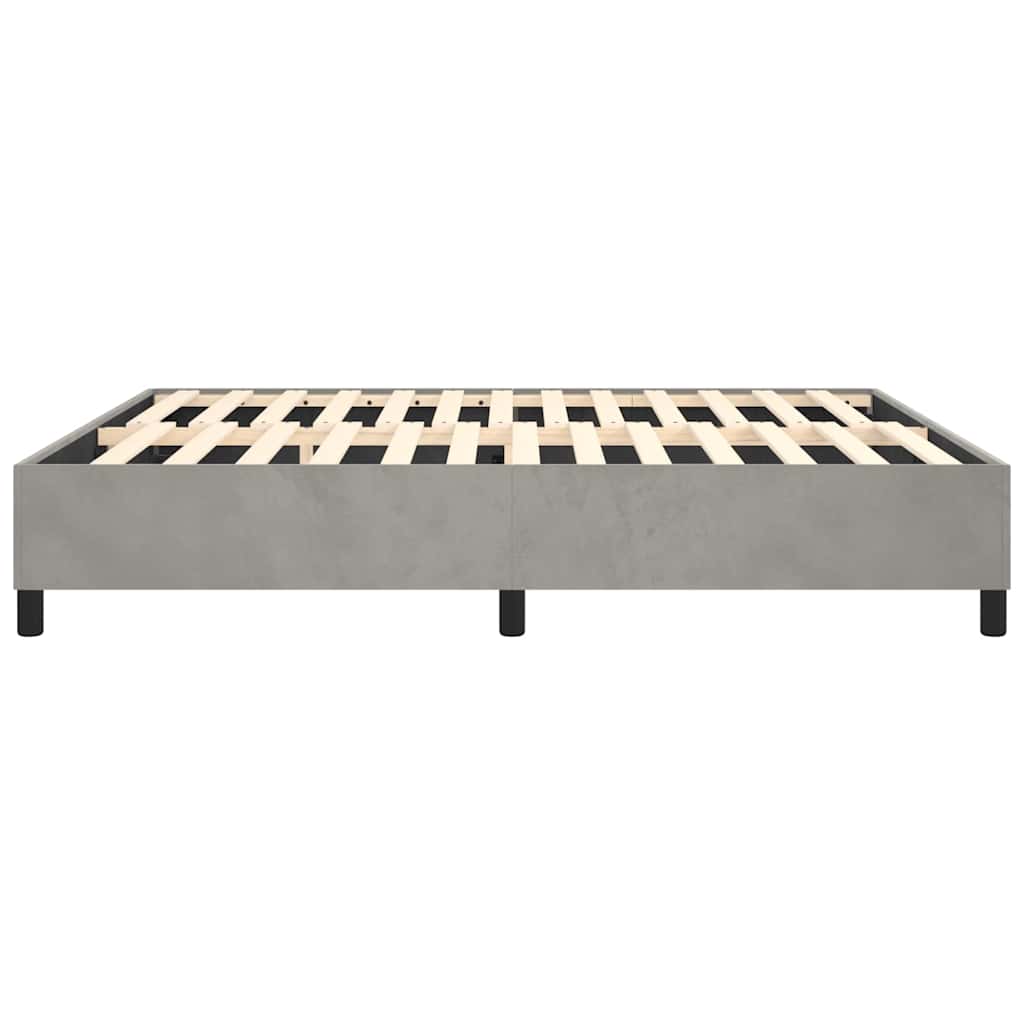 Box Spring Bed Frame Light Grey King Velvet