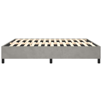 Box Spring Bed Frame Light Grey King Velvet