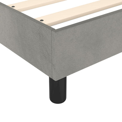 Box Spring Bed Frame Light Grey King Velvet (US Only)