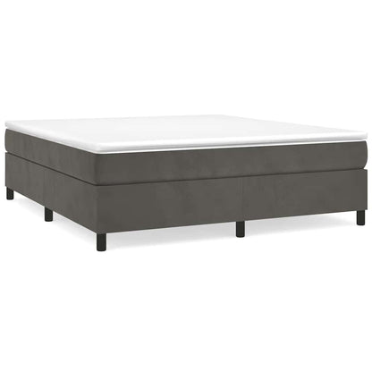 Box Spring Bed Frame Dark Grey King Velvet