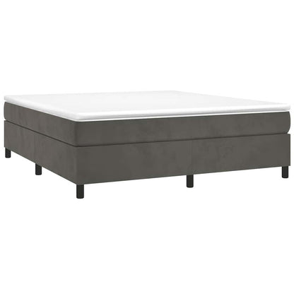 Box Spring Bed Frame Dark Grey King Velvet