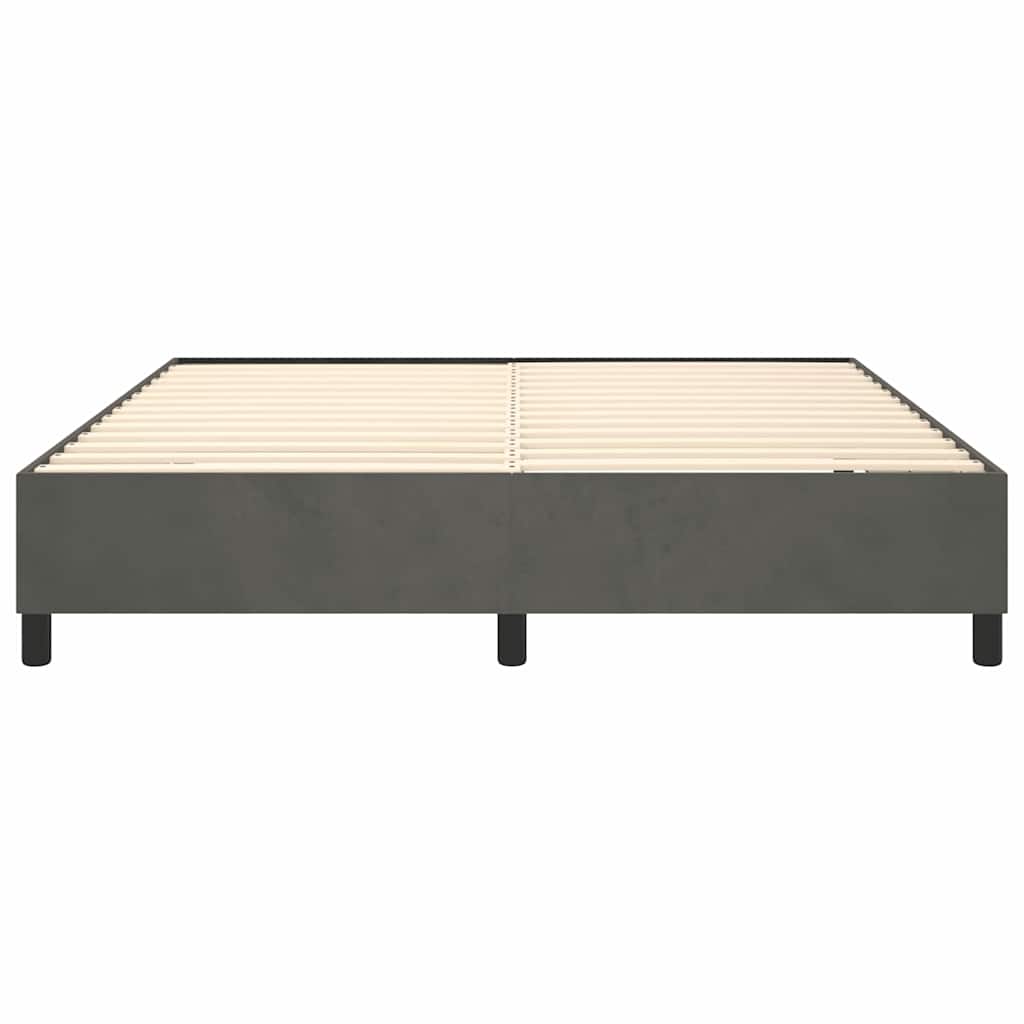 Box Spring Bed Frame Dark Grey King Velvet