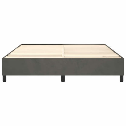 Box Spring Bed Frame Dark Grey King Velvet