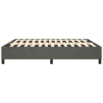 Box Spring Bed Frame Dark Grey King Velvet (US Only)