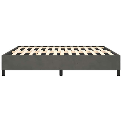 Box Spring Bed Frame Dark Grey King Velvet