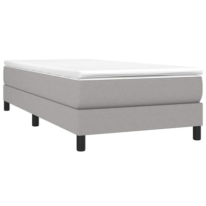 Box Spring Bed Frame Light Grey Single Fabric