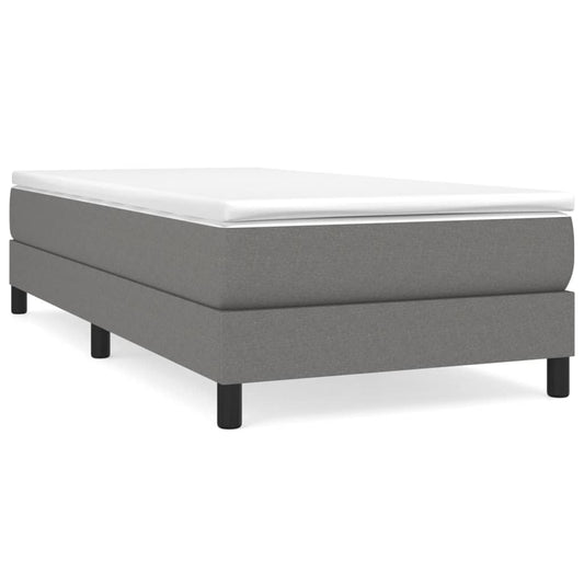 Box Spring Bed Frame Dark Grey Single Fabric (UK/IE/FI/NO only)