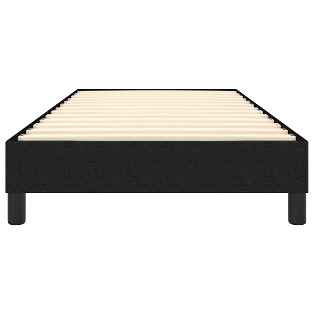 Box Spring Bed Frame Black Single Fabric