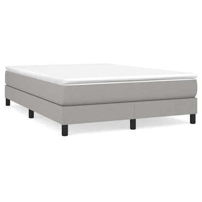 Box Spring Bed Frame Light Grey Double Fabric