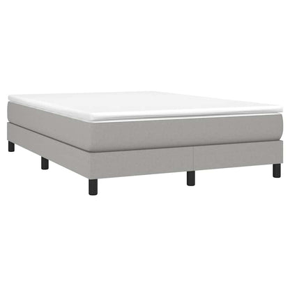 Box Spring Bed Frame Light Grey Double Fabric