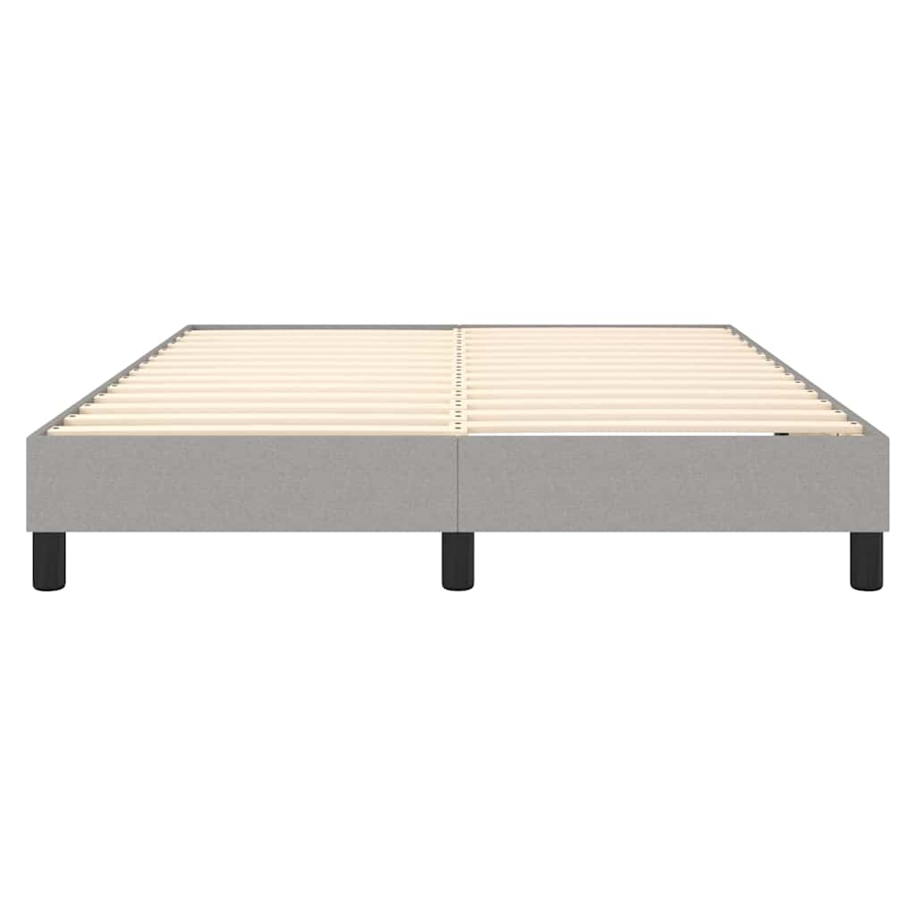 Box Spring Bed Frame Light Grey Double Fabric