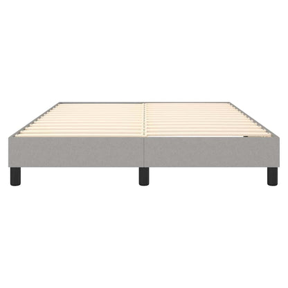 Box Spring Bed Frame Light Grey Double Fabric