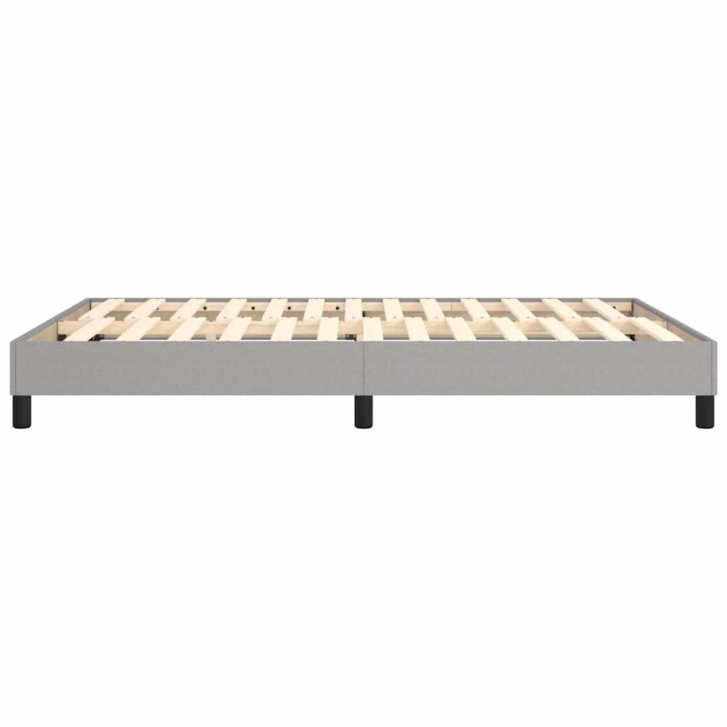 Box Spring Bed Frame Light Grey Double Fabric