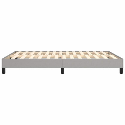 Box Spring Bed Frame Light Grey Double Fabric