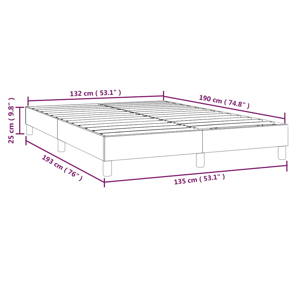 Box Spring Bed Frame Light Grey Double Fabric