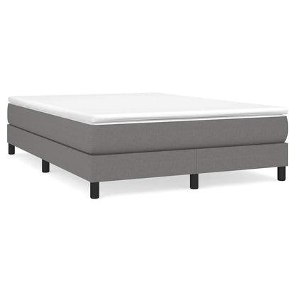 Box Spring Bed Frame Dark Grey Double Fabric