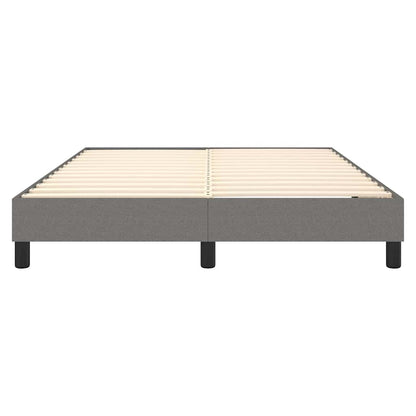 Box Spring Bed Frame Dark Grey Double Fabric