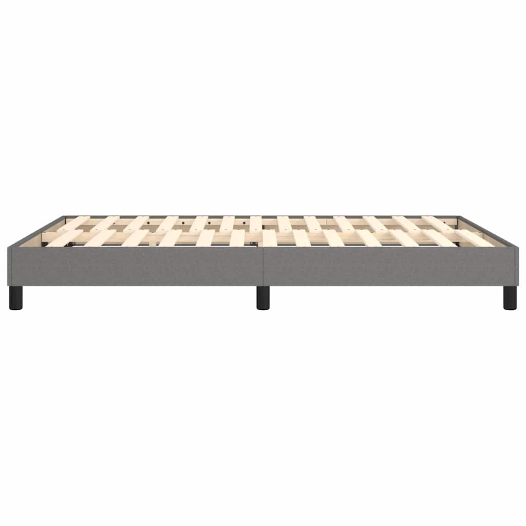 Box Spring Bed Frame Dark Grey Double Fabric