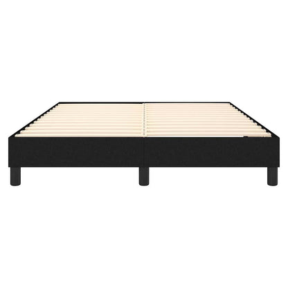 Box Spring Bed Frame Black Double Fabric