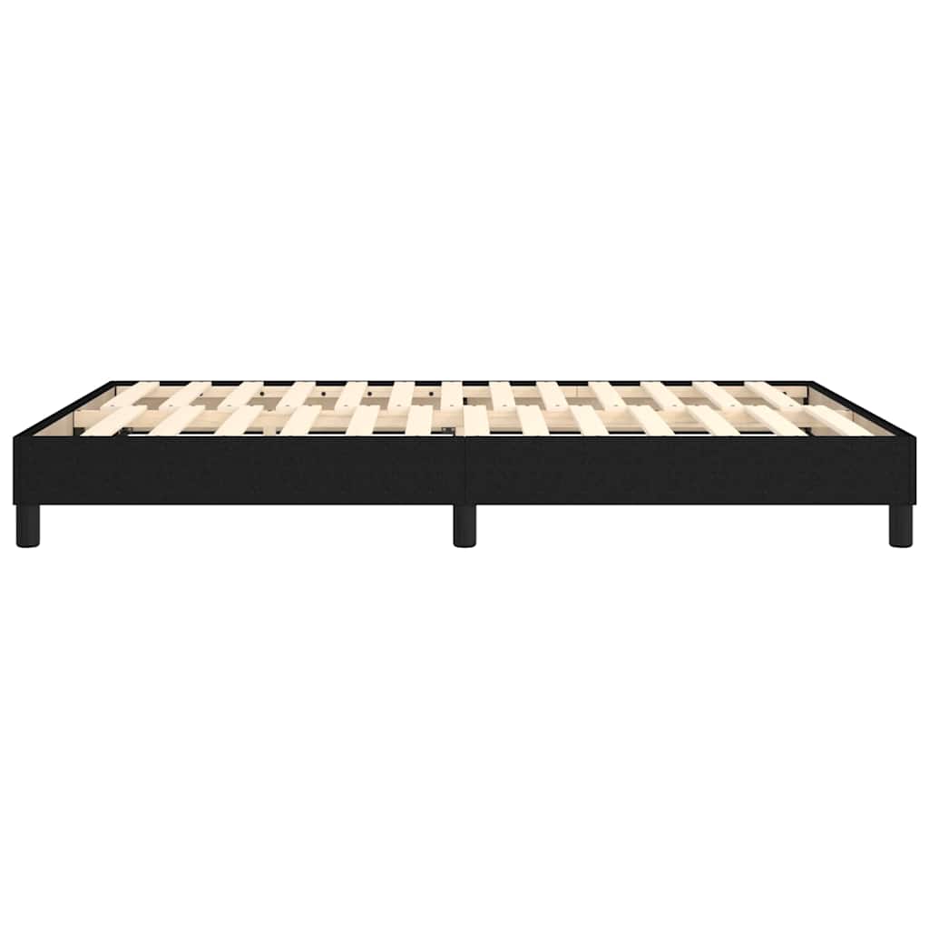 Box Spring Bed Frame Black Double Fabric