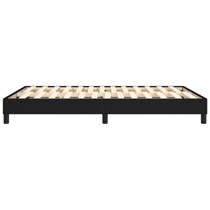 Box Spring Bed Frame Black Double Fabric