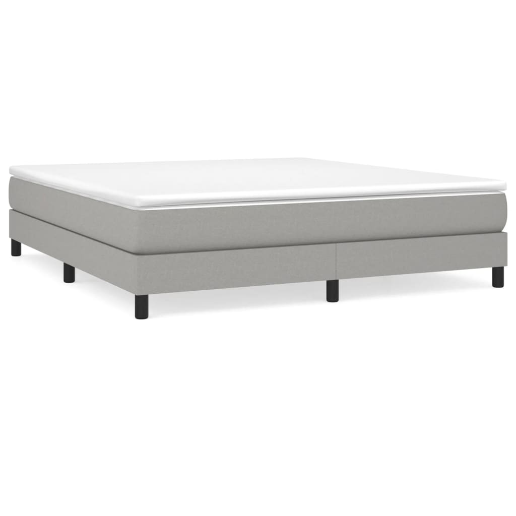 Box Spring Bed Frame Light Grey Super King Fabric (UK/IE/FI/NO only)