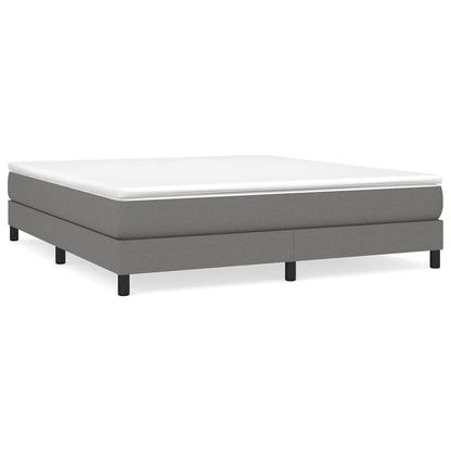 Box Spring Bed Frame Dark Grey Super King Fabric
