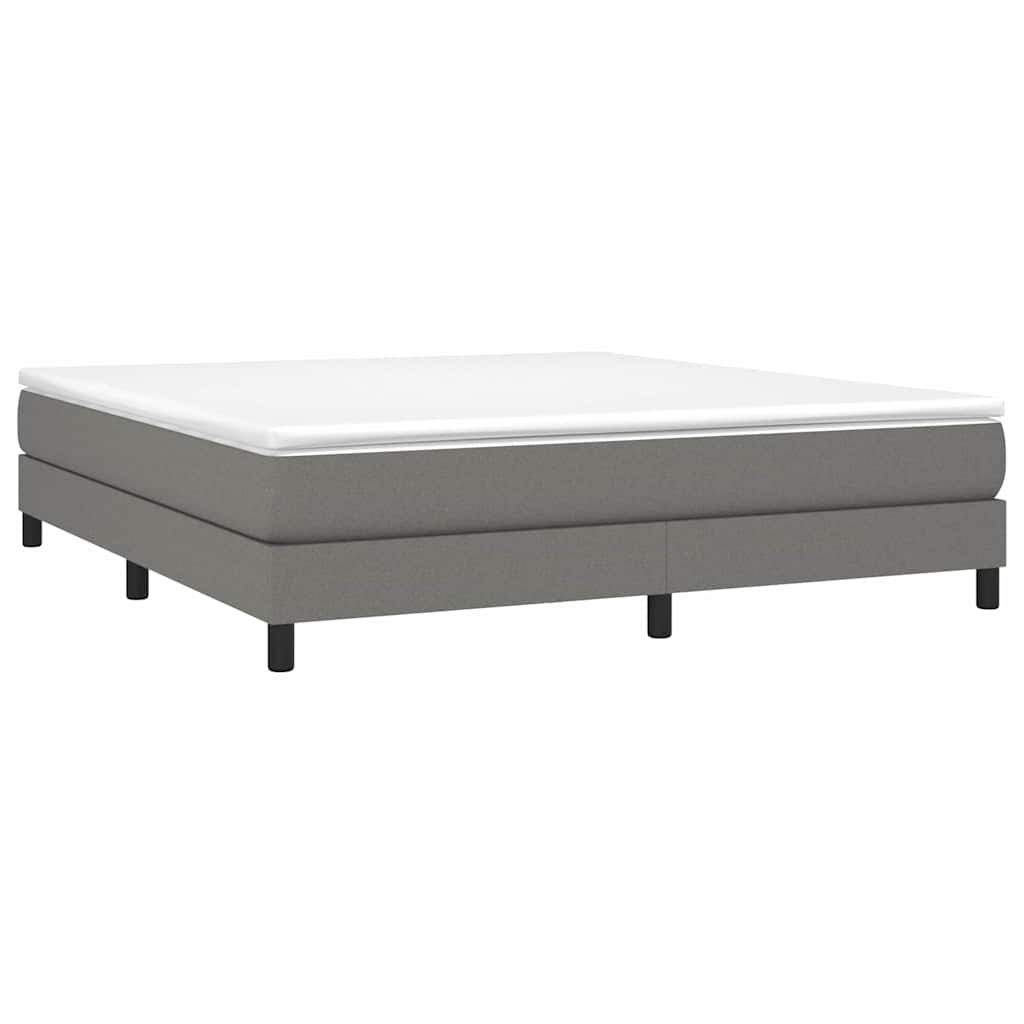 Box Spring Bed Frame Dark Grey Super King Fabric