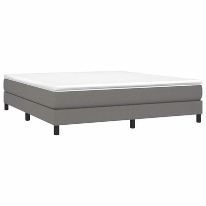 Box Spring Bed Frame Dark Grey Super King Fabric