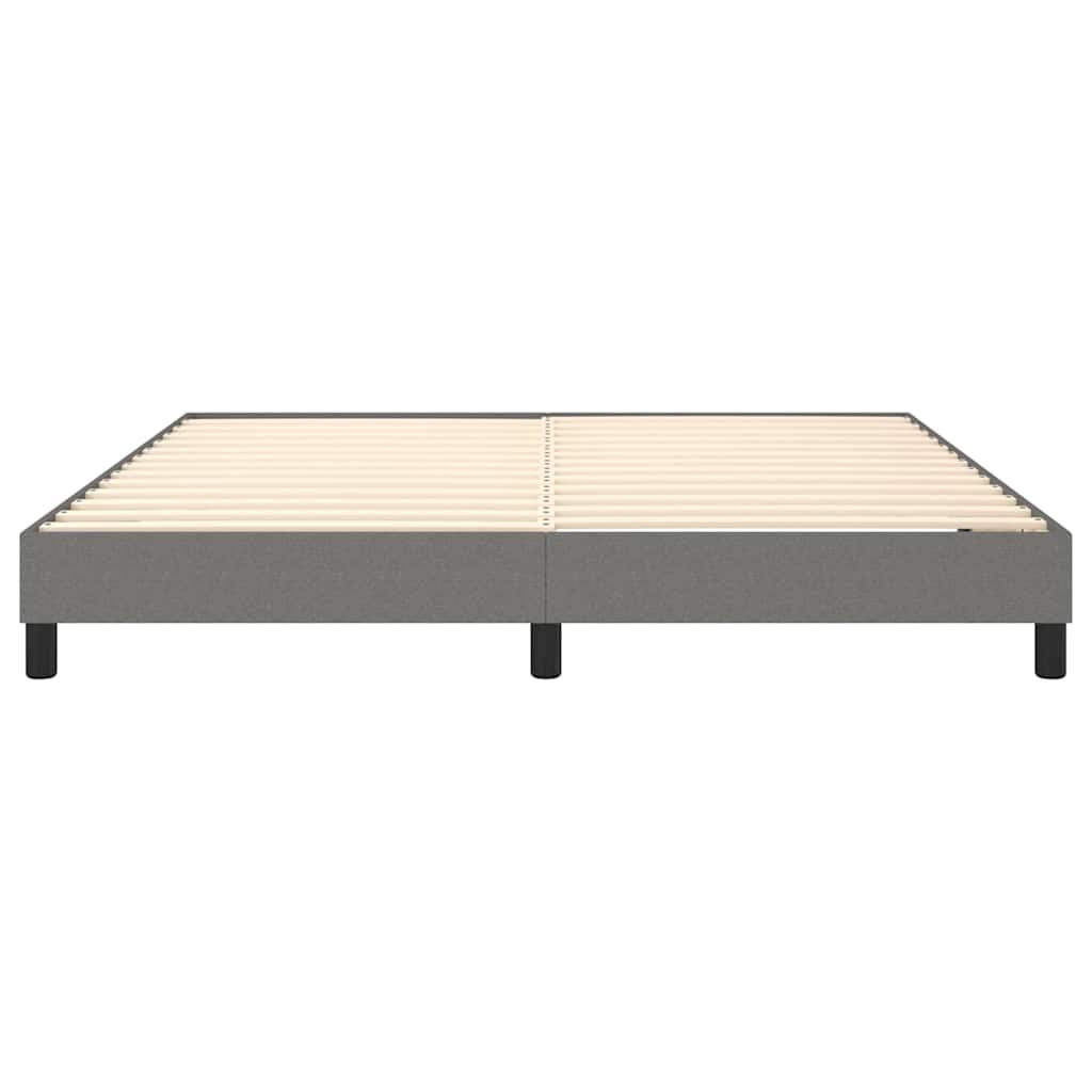 Box Spring Bed Frame Dark Grey Super King Fabric