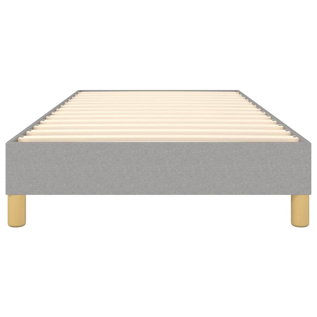 Box Spring Bed Frame Light Grey Single Fabric
