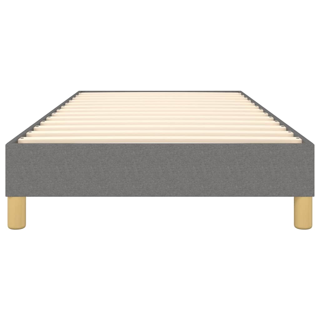 Box Spring Bed Frame Dark Grey Single Fabric
